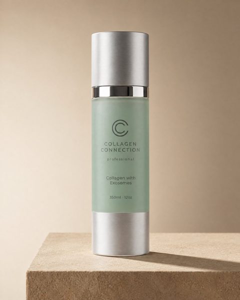Collagen with Exosomes Back Bar, 350 ml pale green professional pump bottle