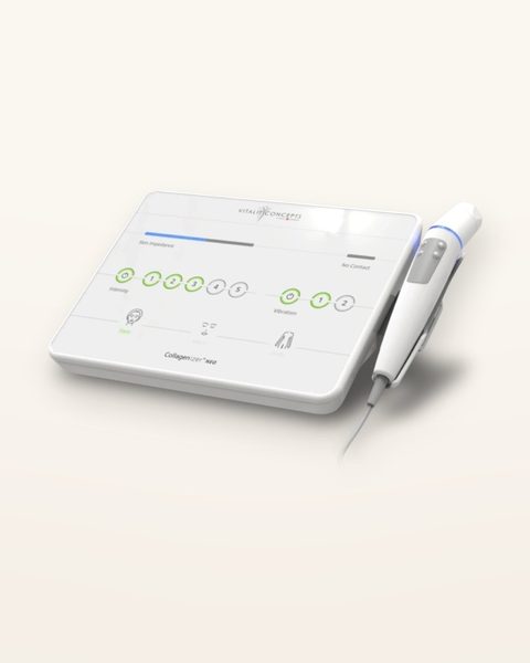 Collagenizer NEO needle-free infusion device with its handheld applicator