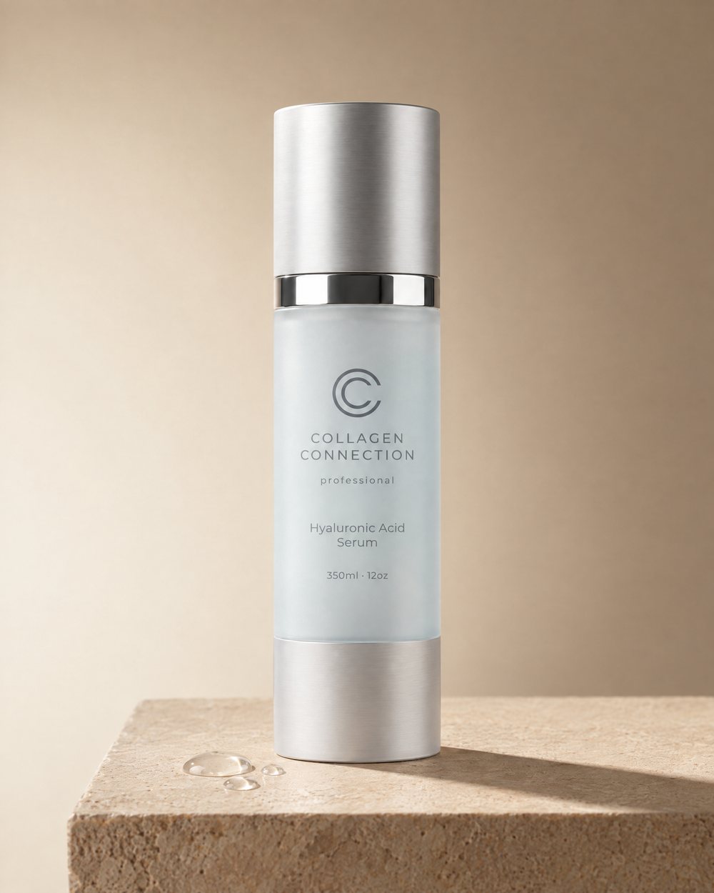 Hyaluronic Acid Back Bar, 350 ml professional pump bottle with a drop of gel